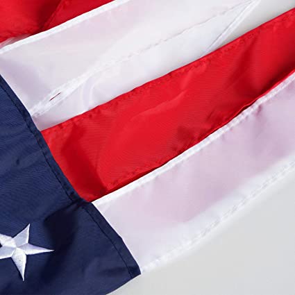 Embroidered American US Flag Windsock- 60 Inch Outdoor Hanging Heavy Duty 4th of July Red White Blue Patriotic US Flag Wind Sock Fade Resistant Weatherproof Patriotic Decorations