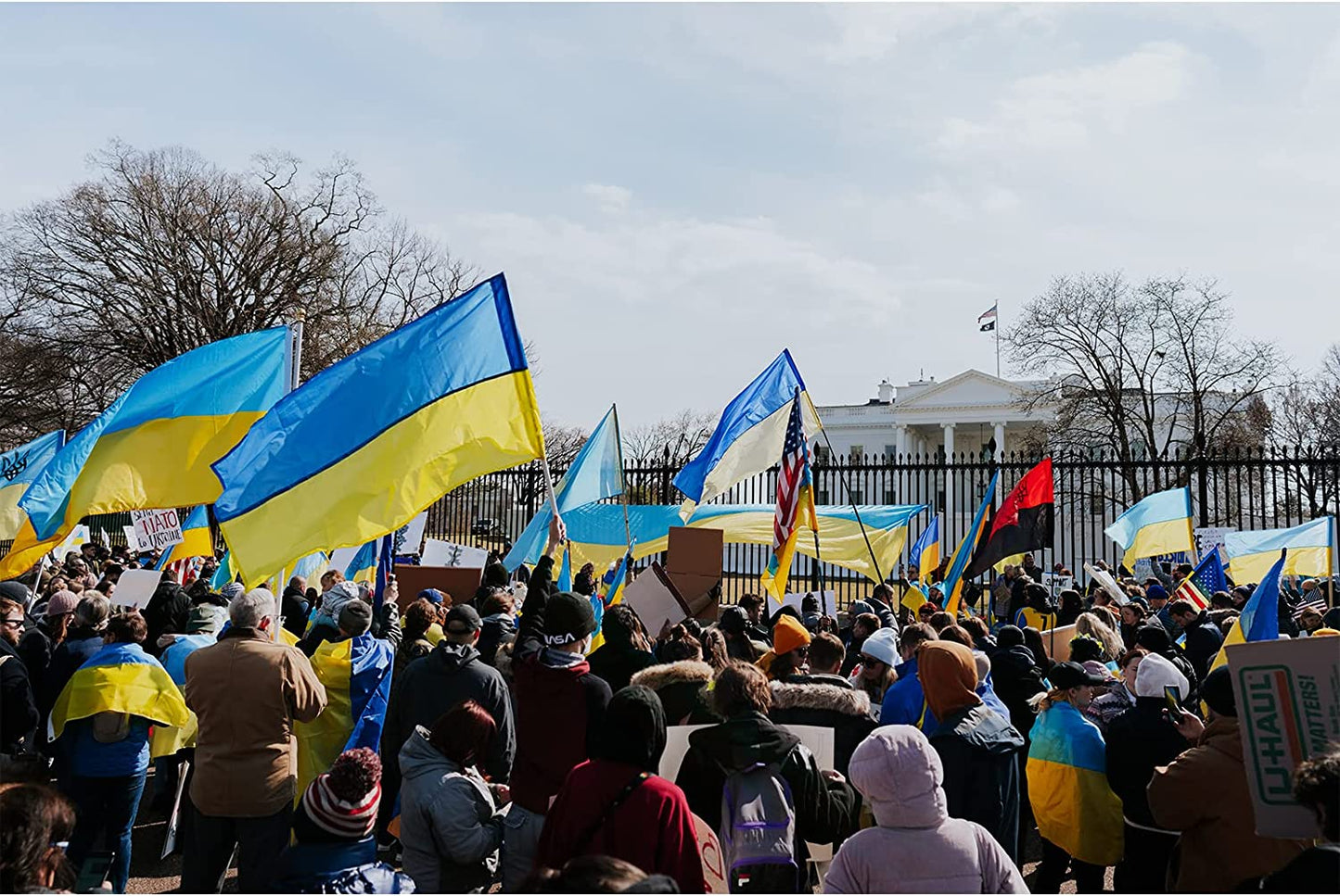 Pack of 2 Ukraine Flag 3x5 Ft Outdoor, Ukrainian Flags with Brass Grommets and Canvas Double Stitched Banner, Heavy Duty Polyester Vivid Color
