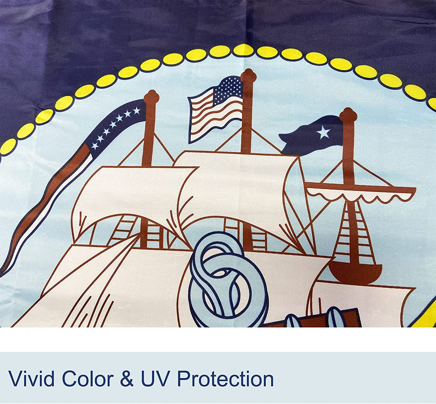 US Navy Flag 3x5 Outdoor Double Sided United States Military Flags 3Ply USN Banner with Canvas Header 2 Metal Brass Grommets (Blue)