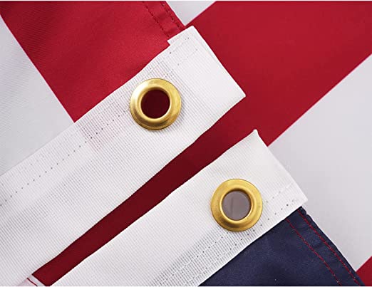 American Flag 3x5 Ft Double Side US Flags - Made in USA - Heavy Duty United State Outdoor USA Flags with 2 Brass Grommets for Outside