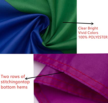 Pack of 2 Rainbow Gay Pride Flag, LGBT Lesbian 3Γ5Ft Banner, Stripe Outdoor Flags, Fade Resistant Durable Polyester with 2 Brass Grommets, Double Stitched for Home Room Wall Decoration Outside/Inside Use