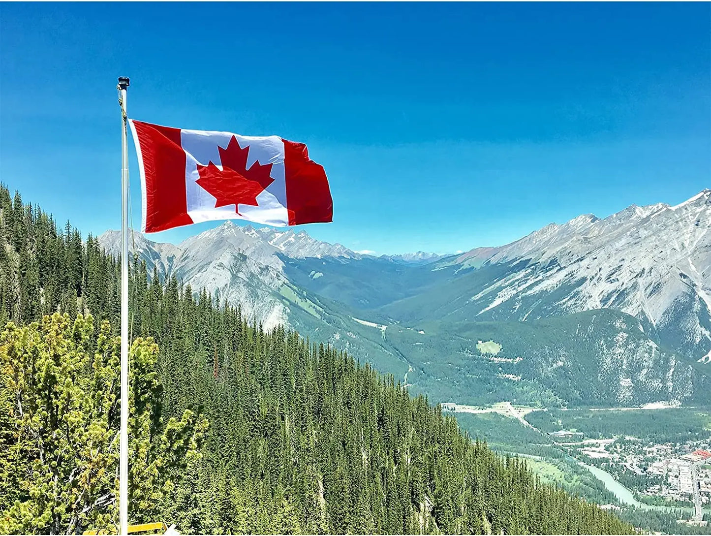 Canadian Flag Embroidered Canada National Flags 3x5 Foot Sewn Stripes Heavy Duty Outdoor with Brass Grommets USA TOP FLAGS,INC