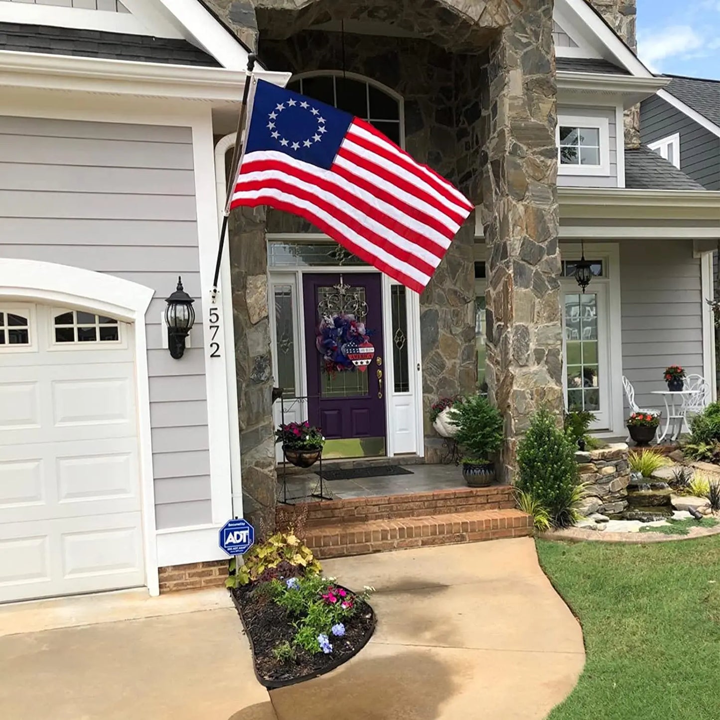 Pack of 2 Betsy Ross Boat Flag Made in USA 12x18 Inch, Embroidery 13 Stars Colony American Flags with Brass Grommets for 4th of July Independence Day Outdoor Decor Banner USA TOP FLAGS,INC