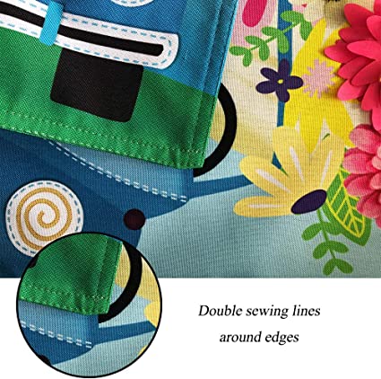 Pack of 2 Garden Flag, Welcome Flower Truck Garden Flag, Double Sided 12.5 x 18 Inches Flag, Blue Car Flag for Outdoor, Farmhouse Homes, Yard Decoration, Fall Gift Set