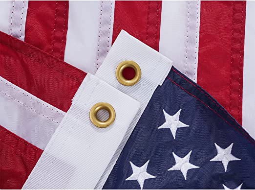 American Flag 16x24 Boat Flags Outdoor Heavy Duty Made in USA - Embroidered USA 1.3x2Ft Flags - Heavy Duty Banner US Nylon Sewn Stripes Indoor with 2 Brass Grommets