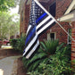 Thin Blue Line Flags Many Sizes Outdoor Made in USA - Embroidered Stars Police Flag, Heavy Duty Back The Blue Flag Stripe Blue Line Lives Matter Flags Banner with 2 Brass Grommets