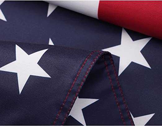 American Flag 3x5 Ft Double Side US Flags - Made in USA - Heavy Duty United State Outdoor USA Flags with 2 Brass Grommets for Outside