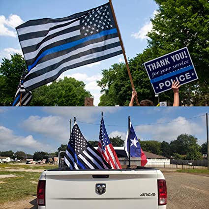 Thin Blue Line Flag 3x5 Back the Blue - Made in USA Police Flags, Blue Lives Matter First Responders Outdoor Flag, Embroidered & Sewn Stripe for Outside Indoor