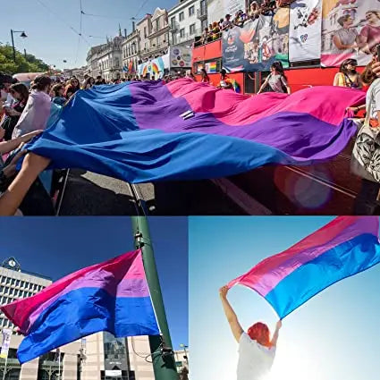 Pack of 10 Bisexual Flag 3x5 ft, Heavy Duty Bi Flags for Outdoor Made in USA, Vivid Color Bisexual Pride Flag Polyester for House Wall Outsides Insides Decoration USA TOP FLAGS,INC