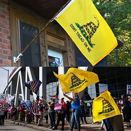 Dont Tread on Me Flag Double Side Snake Flag- Made in USA Don’t Tread on Me Gadsden Flags 3x5 Outdoor (Yellow) USA TOP FLAGS,INC