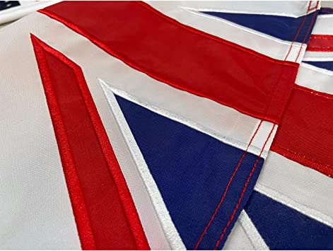 British Flag 12x18 Union Jack England Boat Flags Embroidered Sewn Stripes United Kingdom 1x1.5 UK Flag Heavy Duty Outdoor