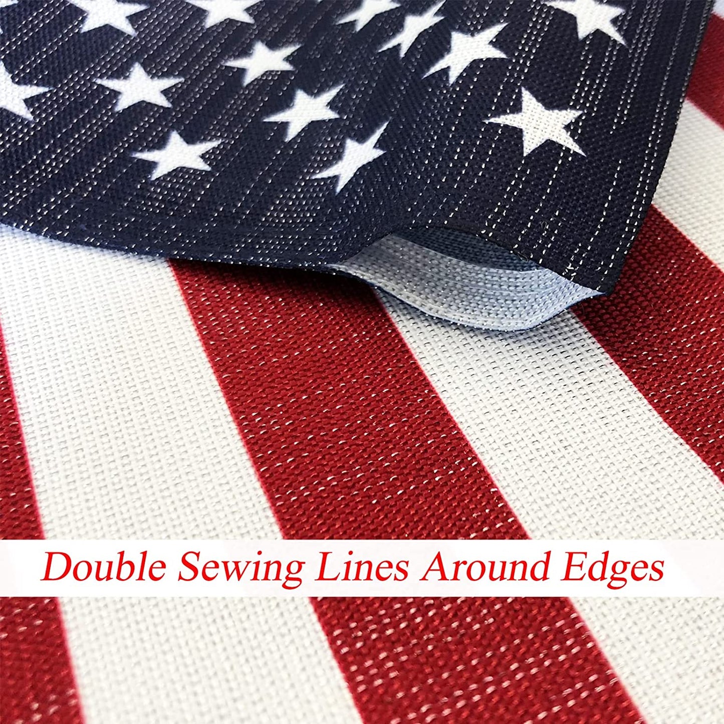 Pack of 2 American 4th of July Garden Flag 12x18 Inch , Double Sided USA US Yard Flags for Lawn Patio Independence Day Decor, Silver Silk Fabric Outdoor Patriotic Banner