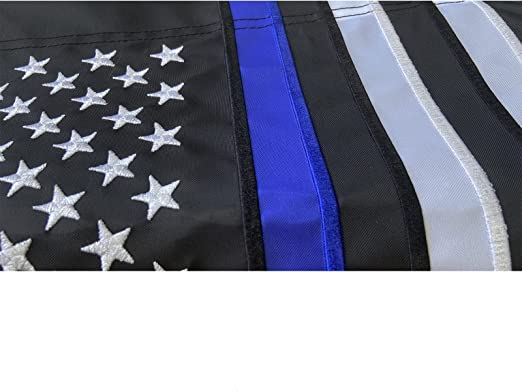 Thin Blue Line Flag Garden Flags 12.5x18 Inch Embroidered Police Flag Blue Lives Matter Back First Responder