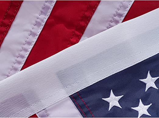 American Flag 16x24 Boat Flags Outdoor Heavy Duty Made in USA - Embroidered USA 1.3x2Ft Flags - Heavy Duty Banner US Nylon Sewn Stripes Indoor with 2 Brass Grommets