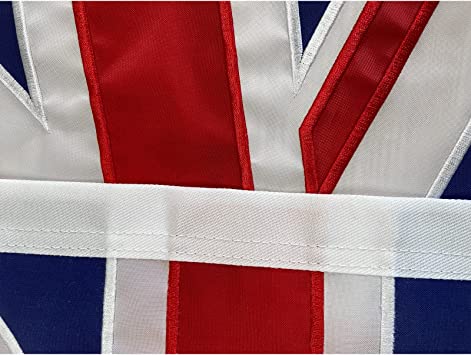British Flag 12x18 Union Jack England Boat Flags Embroidered Sewn Stripes United Kingdom 1x1.5 UK Flag Heavy Duty Outdoor