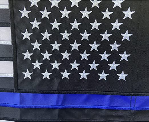 Thin Blue Line Flag Garden Flags 12.5x18 Inch Embroidered Police Flag Blue Lives Matter Back First Responder