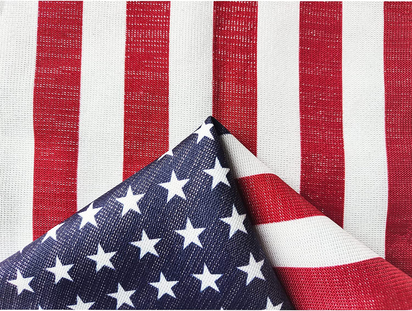 Pack of 2 American 4th of July Garden Flag 12x18 Inch , Double Sided USA US Yard Flags for Lawn Patio Independence Day Decor, Silver Silk Fabric Outdoor Patriotic Banner