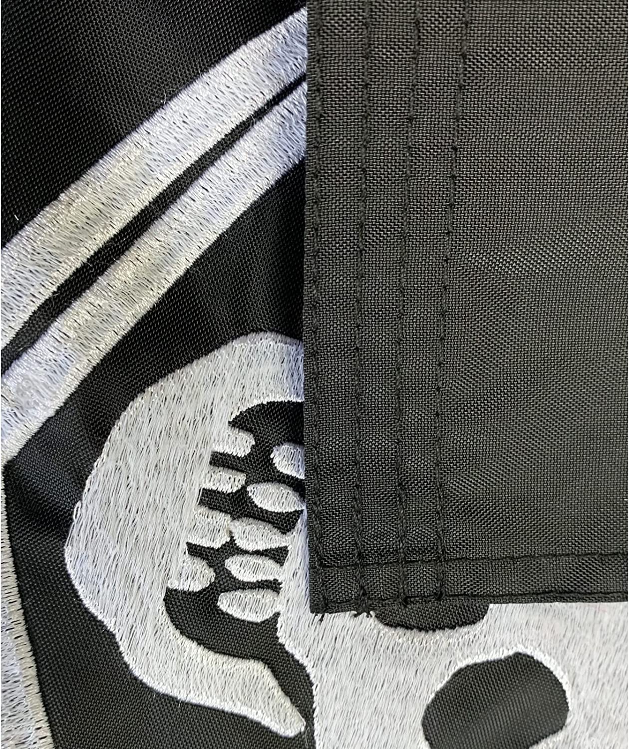 Pack of 2 Pirate Boat Flag 12x18 Inches Made in USA, Embroidery Jolly Roger Pirate Yacht Flags with 2 Brass Grommet, Heavy Duty Nylon Skull Outdoor Banner for All Weather