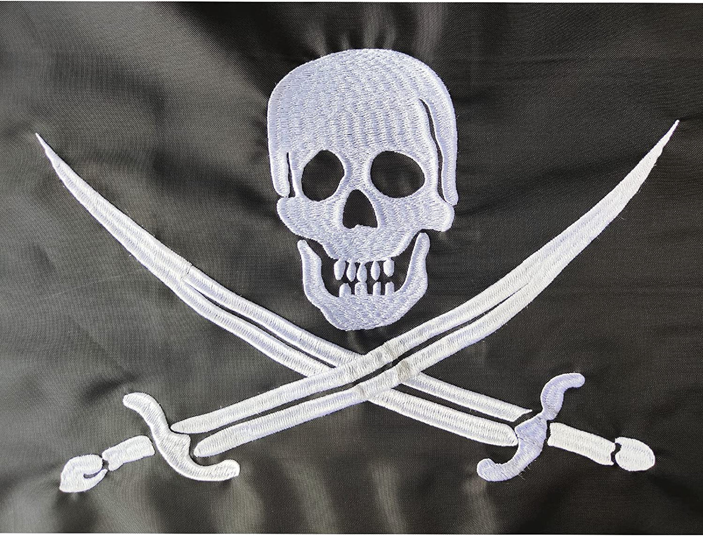 Pack of 2 Pirate Boat Flag 12x18 Inches Made in USA, Embroidery Jolly Roger Pirate Yacht Flags with 2 Brass Grommet, Heavy Duty Nylon Skull Outdoor Banner for All Weather