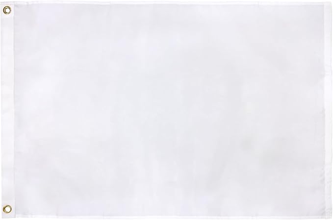 TOPFLAGS Solid White Flag BlanK Flags 3x5 Ft Create Your Own Solid White Flag DIY Blanks Canvas Banner to Decorate with Brass Grommets USA TOP FLAGS, INC