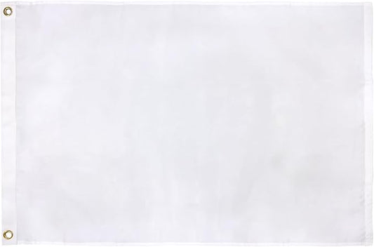 TOPFLAGS Solid White Flag BlanK Flags 3x5 Ft Create Your Own Solid White Flag DIY Blanks Canvas Banner to Decorate with Brass Grommets USA TOP FLAGS, INC