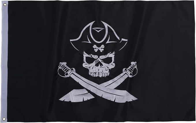 TOPFLAGS 3x5 Ft Dead Man's Chest Pirate Flag - Jolly Roger Flag Embroidered Heavy Duty with 2 Brass Grommets - Vivid Color and Fade Proof Outdoor Pirate Flags USA TOP FLAGS, INC