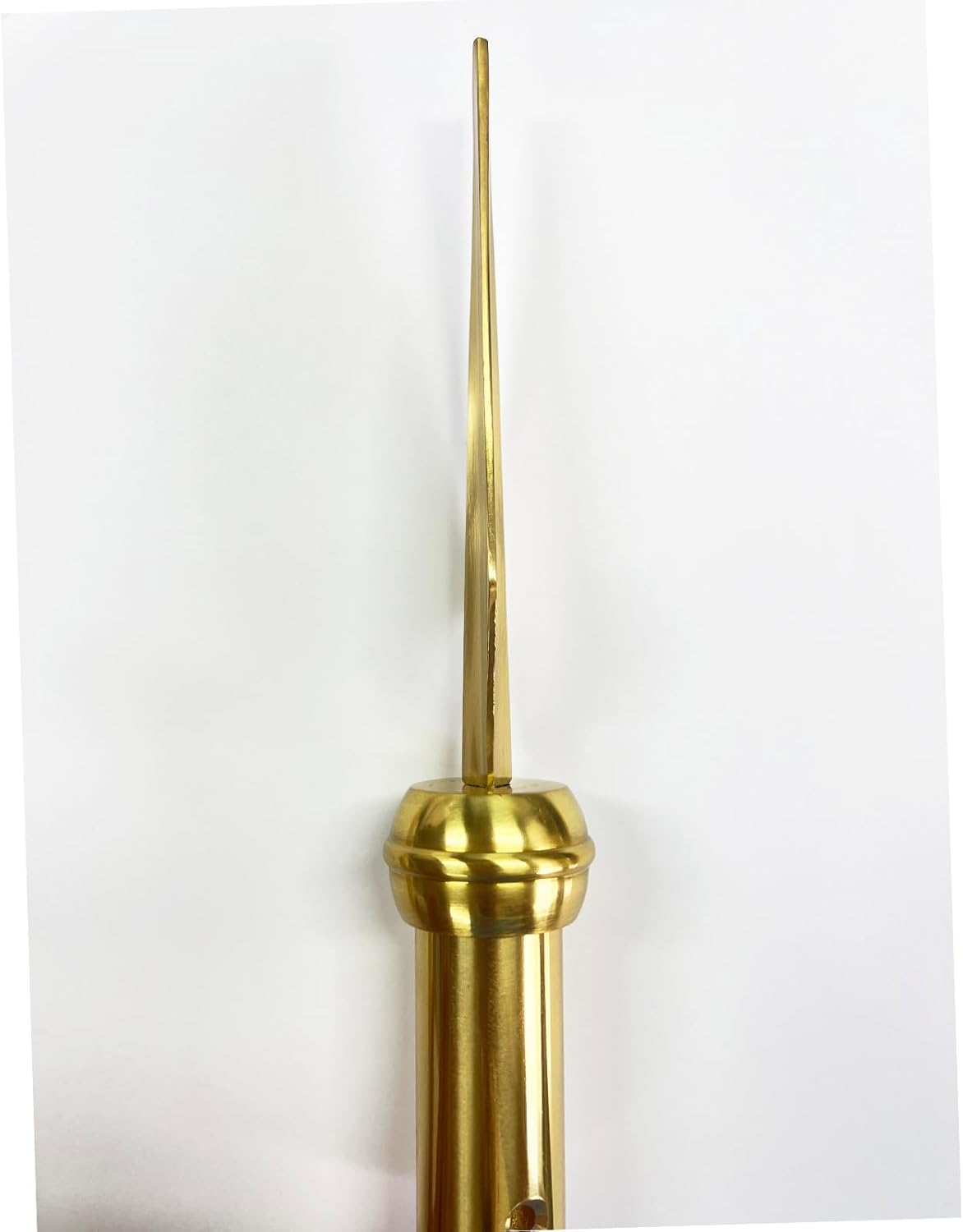 Gold Square Copper Spear for Indoor Flag Pole Topper or Parade Flagpole Finial Topper, for 1-inch Diameter Flagpoles