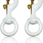 Topflags Flag Clips for Flagpole Rope with White Rubber Coated- 2 Pack 3.5 Inch Metal Swivel Hooks for Flag Outdoor for Pet Leash, Key Chain, Clothlines, Tent Rope