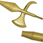 Gold Brass Battle Axe for Indoor Flag Pole Topper or Parade Flagpole Finial Topper, for 1-inch Diameter Flagpoles