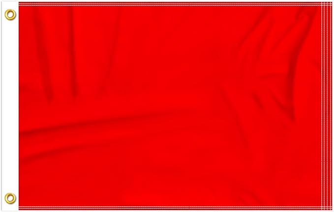 FLAGWIN Red Boat Flag 12x18 Inch, Vivid Color Small Plain Red Flags with Canvas Header & Brass Grommets, Double Stitched Fade Proof Nylon, Custom Flags for Marine, Safety USA TOP FLAGS, INC