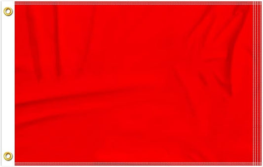 FLAGWIN Red Boat Flag 12x18 Inch, Vivid Color Small Plain Red Flags with Canvas Header & Brass Grommets, Double Stitched Fade Proof Nylon, Custom Flags for Marine, Safety USA TOP FLAGS, INC
