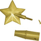 Gold Brass Pentagram for Indoor Flagpole Finials or Parade Flagpole Finials, for 1-inch Diameter Flagpoles