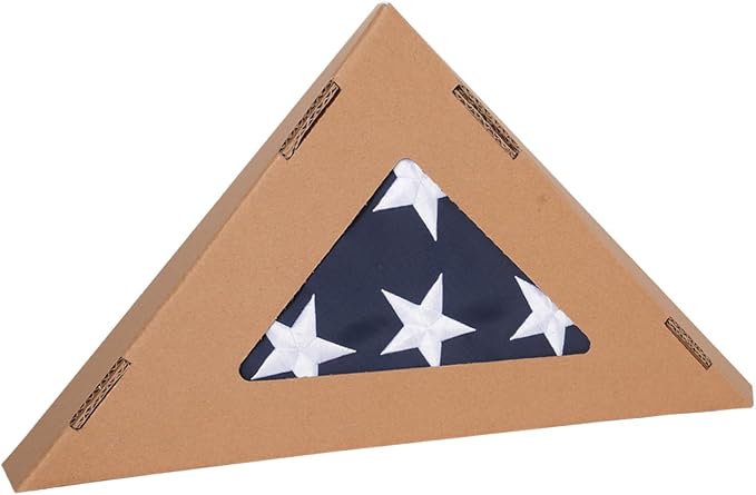 TOPFLAGS Folded American Flag Cotton US Flags 5x9.5 - Cotton Fabric Embroidered Stars Heavy Duty Memorial USA Flag for Indoor Outdoor Sewn Stripes with Brass Grommets Triangle Packaged USA TOP FLAGS, INC