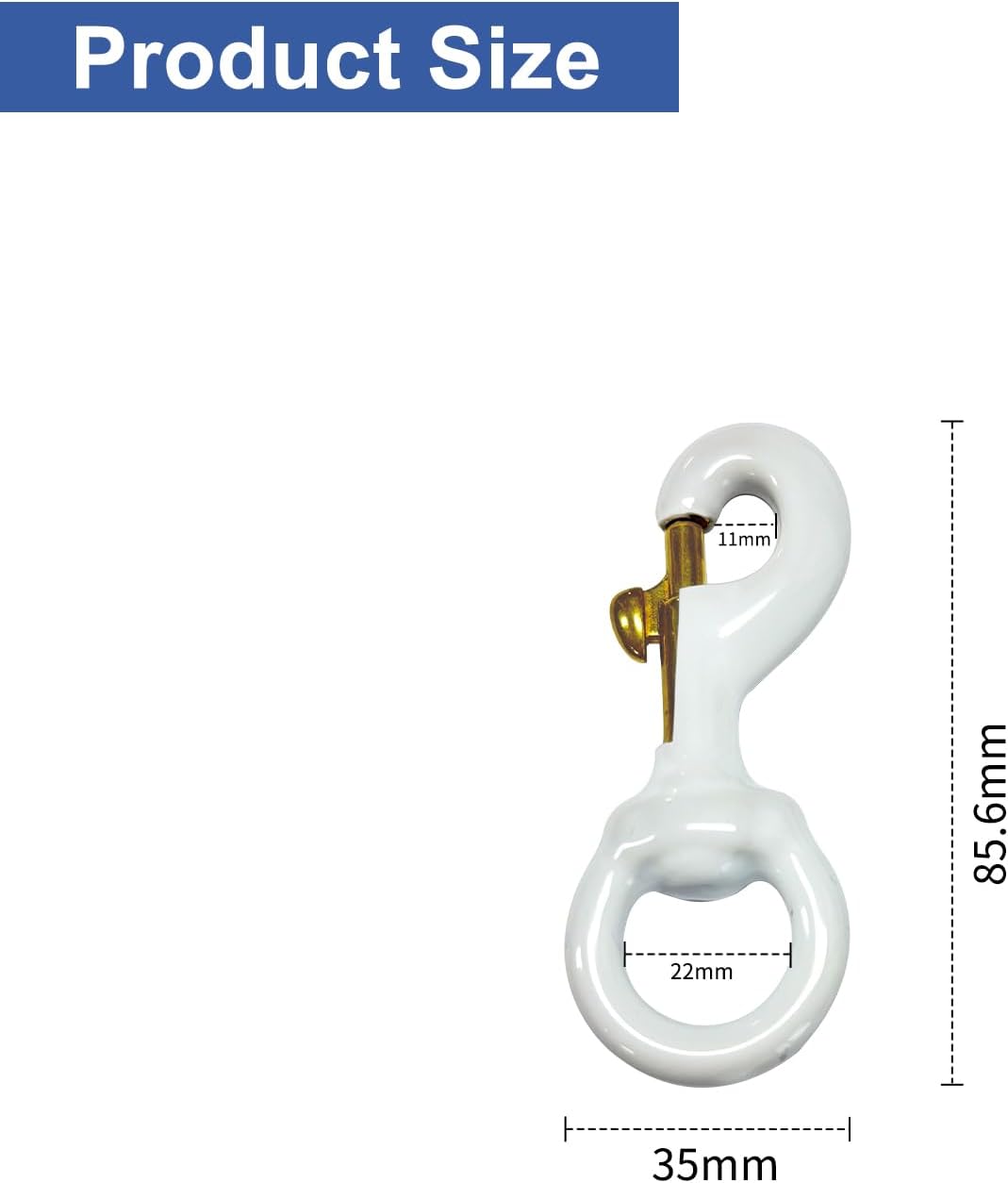 Topflags Flag Clips for Flagpole Rope with White Rubber Coated- 2 Pack 3.5 Inch Metal Swivel Hooks for Flag Outdoor for Pet Leash, Key Chain, Clothlines, Tent Rope