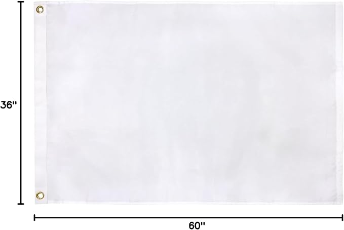 TOPFLAGS Solid White Flag BlanK Flags 3x5 Ft Create Your Own Solid White Flag DIY Blanks Canvas Banner to Decorate with Brass Grommets USA TOP FLAGS, INC