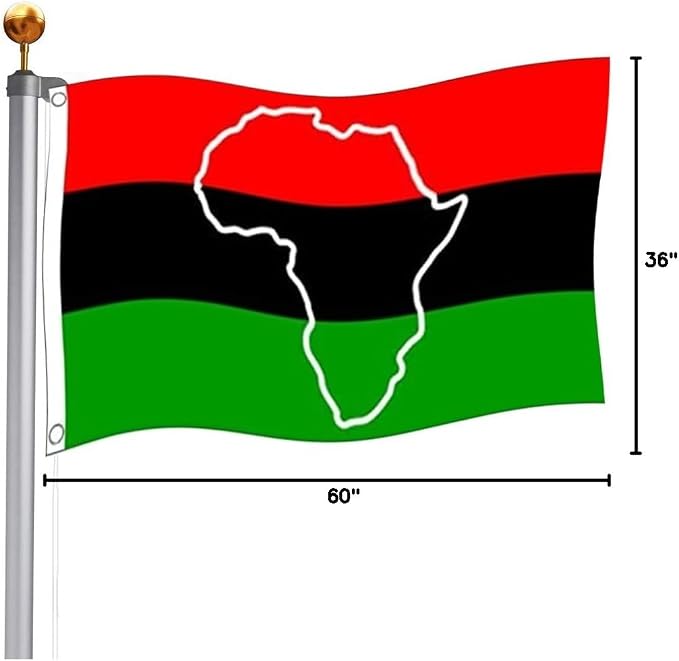 TOPFLAGS Afro Flag Pan African Map Flags Outdoor 3 X 5 FT Brass Grommets for Home Decor Outdoor Indoor USA TOP FLAGS, INC