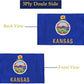 TOPFLAGS Kansas Flag 3x5 Double Side 3Ply KS State Flags Heavy Duty Outdoor 4 Rows Stitched Edge with 2 Brass Grommets USA TOP FLAGS, INC