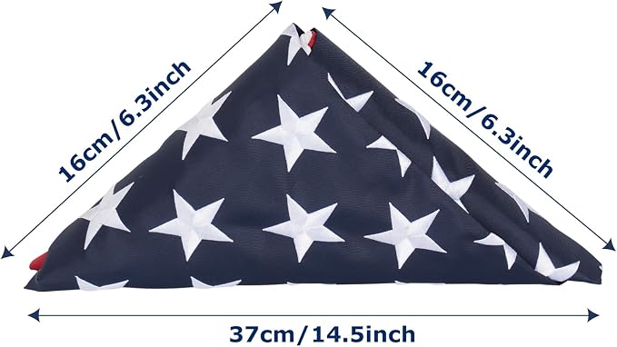 TOPFLAGS Folded American Flag 3x5 Heavy Duty Outdoor 600D US Flags USA Banner with Embroidered Stars, Sewn Stripes and Brass Grommets, Fade Resistant USA TOP FLAGS, INC