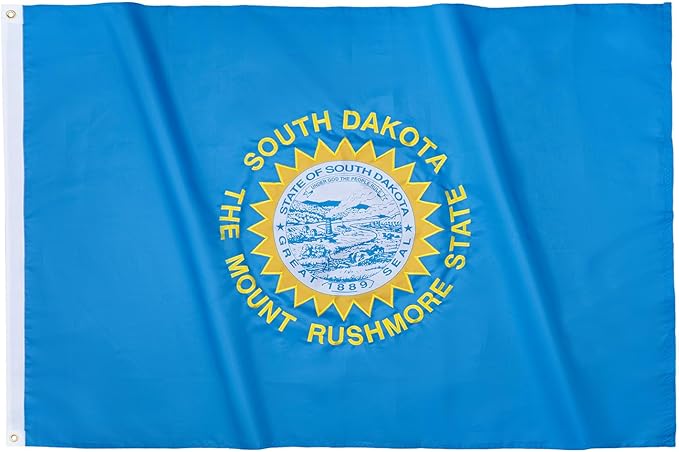 TOPFLAGS South Dakota Flag 4x6 Outdoor SD State Flags Embroidered Flag Heavy Duty Sewn Stripes with 2 Brass Grommets USA TOP FLAGS, INC