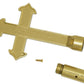 Gold Alloy Fancy Cross for Indoor Flag Pole Topper or Parade Flagpole Finial Topper, for 1-inch Diameter Flagpoles