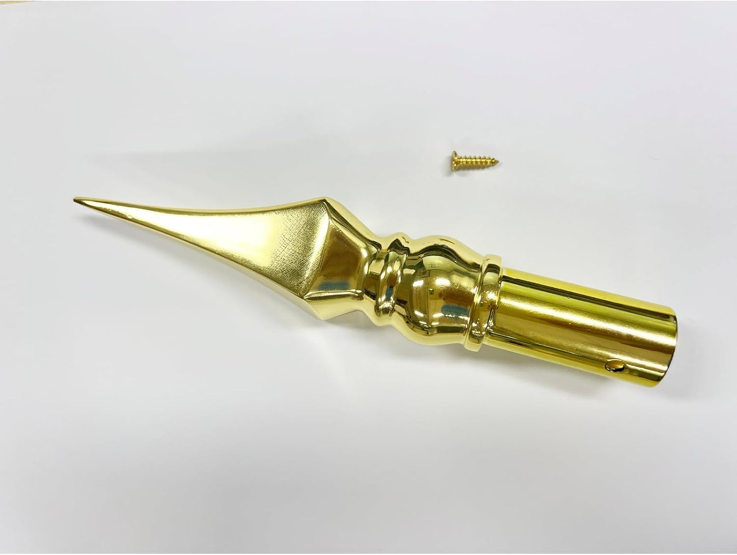 Gold Square Spear Zinc Alloy for Indoor Flag Pole Topper or Parade Flagpole Finial Topper, for 1-inch Diameter Flagpoles