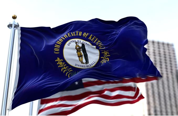 TOPFLAGS Kentucky Flag 4x6 Outdoor KY State Flags Embroidered Flag Double Side Heavy Duty Sewn Stripes with 2 Brass Grommets USA TOP FLAGS, INC