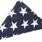 TOPFLAGS Folded American Flag Cotton US Flags 5x9.5 - Cotton Fabric Embroidered Stars Heavy Duty Memorial USA Flag for Indoor Outdoor Sewn Stripes with Brass Grommets Triangle Packaged USA TOP FLAGS, INC