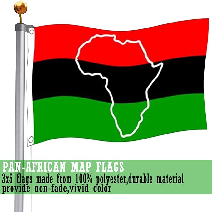 TOPFLAGS Afro Flag Pan African Map Flags Outdoor 3 X 5 FT Brass Grommets for Home Decor Outdoor Indoor USA TOP FLAGS, INC