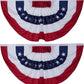 American Bunting Flags 1.5x3 ft 2 Pack for Outdoor, Embroidered USA Bunting Flags with 3 Brass Grommets, US Pleated Fan Flag Patriotic Half Fan for 4th of July 250 Anniversary USA TOP FLAGS, INC