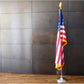 American Flag with Gold Fringed 3x5 Ft, Made in USA, Indoors USA Flag, Embroidered Stars, with 4 Rows of Lower Stitches