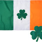 Irish Shamrock Flag 4X6 Ft Outdoor Embroidered Ireland Flag Heavy Duty Irish Clover Flags for St Patricks Day with 2 Brass Grommets Outside Decoration