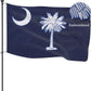 TOPFLAGS South Carolina Flag 3x5 Outdoor SC State Flags Embroidered Palmetto Tree & Crescent Flag Heavy Duty Sewn Stripes with 2 Brass Grommets USA TOP FLAGS, INC