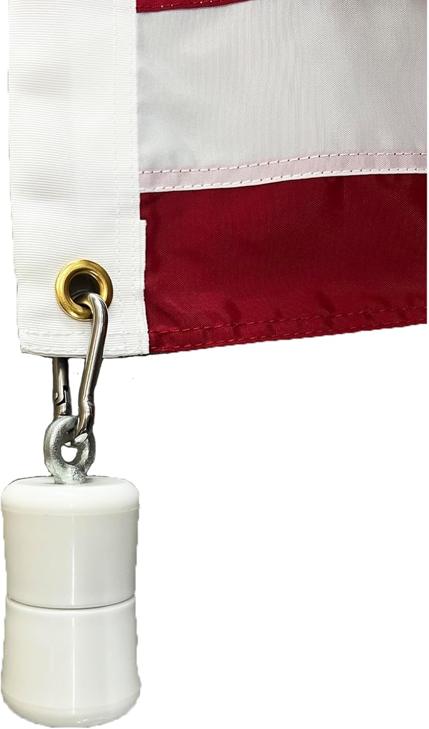 1.5 LB Single Eye Bolt Counterweight, Flag Weights for Bottom of Flag Outdoor, Flag Weight for Windy Flag Location Keeps Flag from Sliding up, with a Carabiner