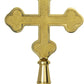 Gold Brass Botonee Church Cross for Indoor Flagpole Finials or Parade Flagpole Finials, for 1-inch Diameter Flagpoles